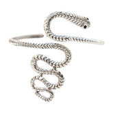 New Women Silver Metal Upper Arm Cuff Bracelet Cobra Snake Wrap Around Charm Band